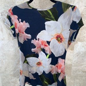 Ted Baker floral short sleeved shirt size 2